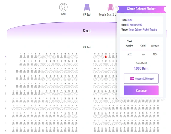 Event ticket seating software in Phuket Thailand